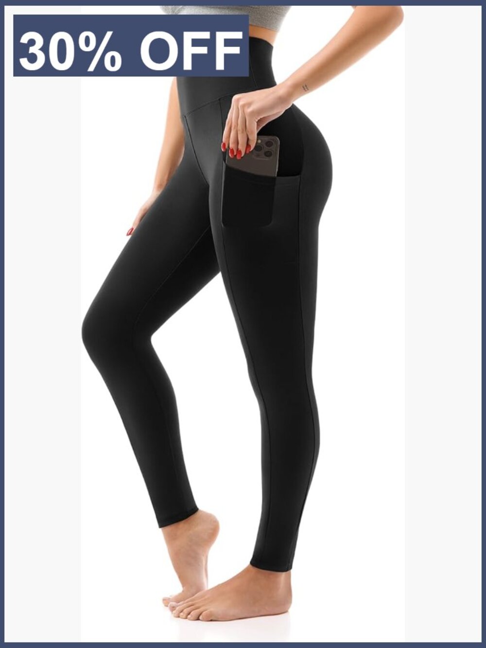High Waisted Leggings with Pockets, Buttery Soft Stretchy Yoga Pants Full Length